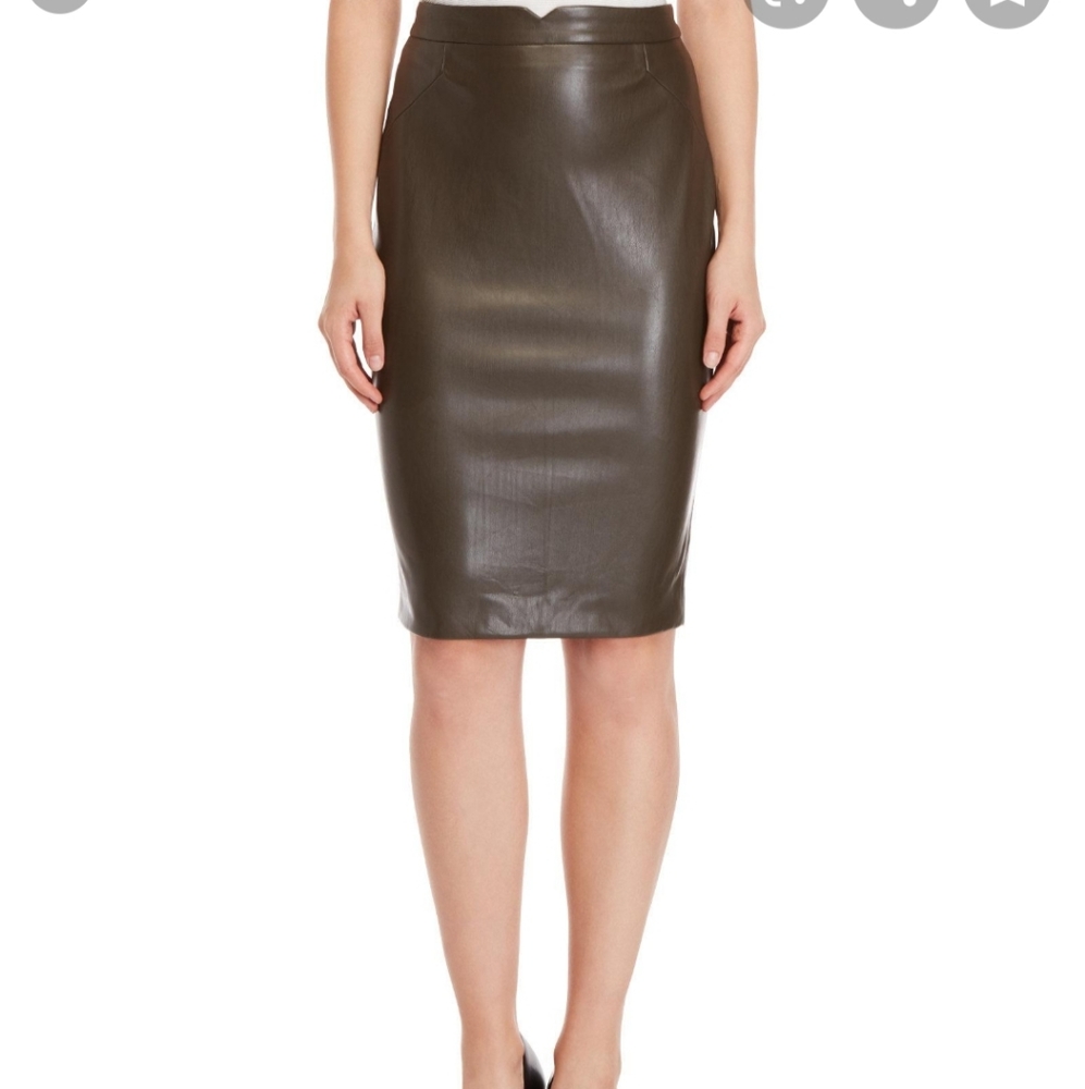 Philosophy Faux Leather Olive Skirt